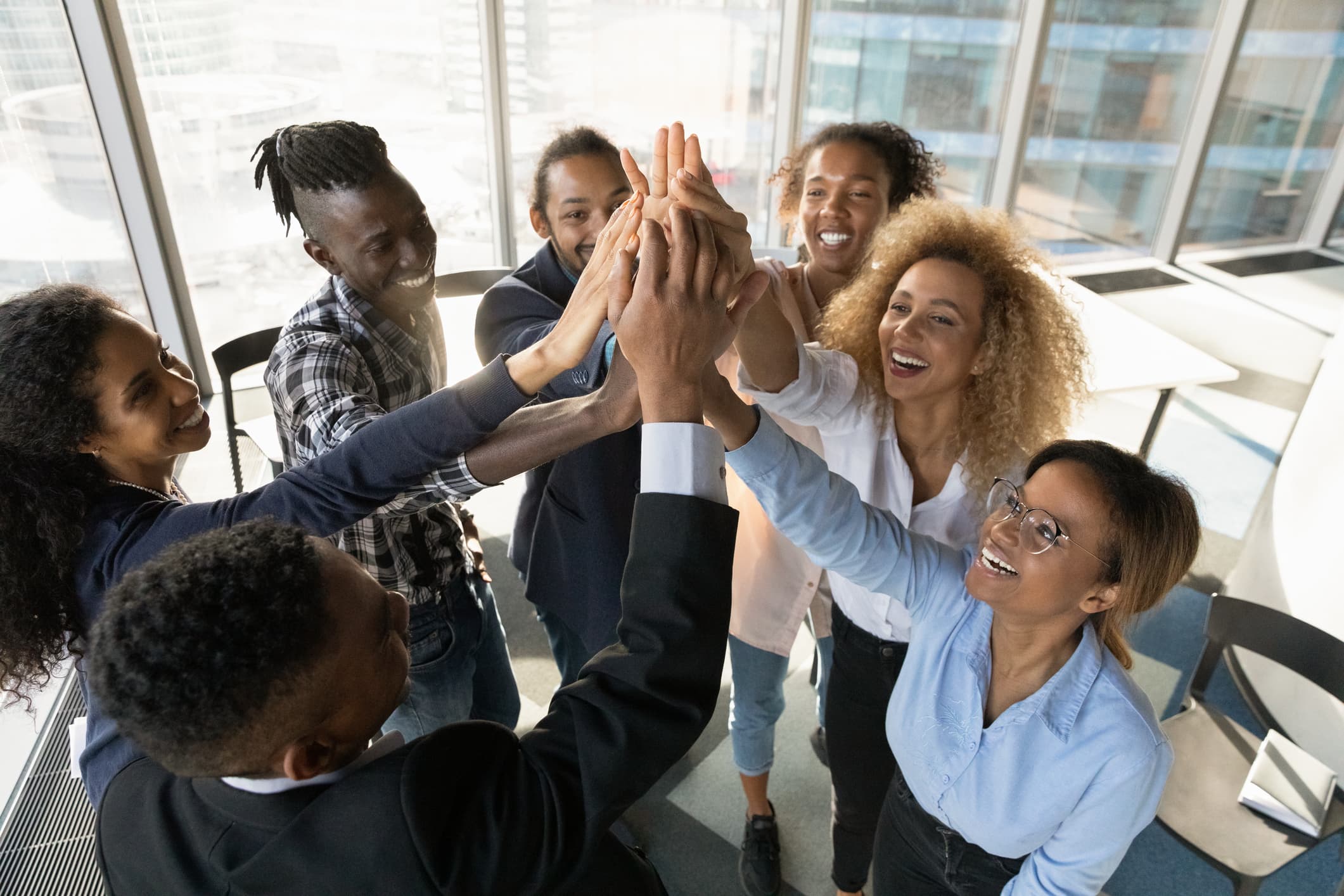 People joining hands